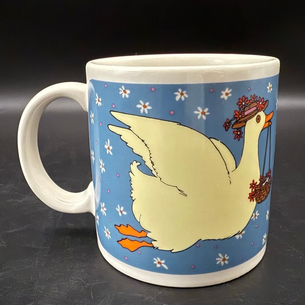 Vintage “Gracey Goose” Taylor & NG Coffee Mug Tea Cup 2 Geese Daisies